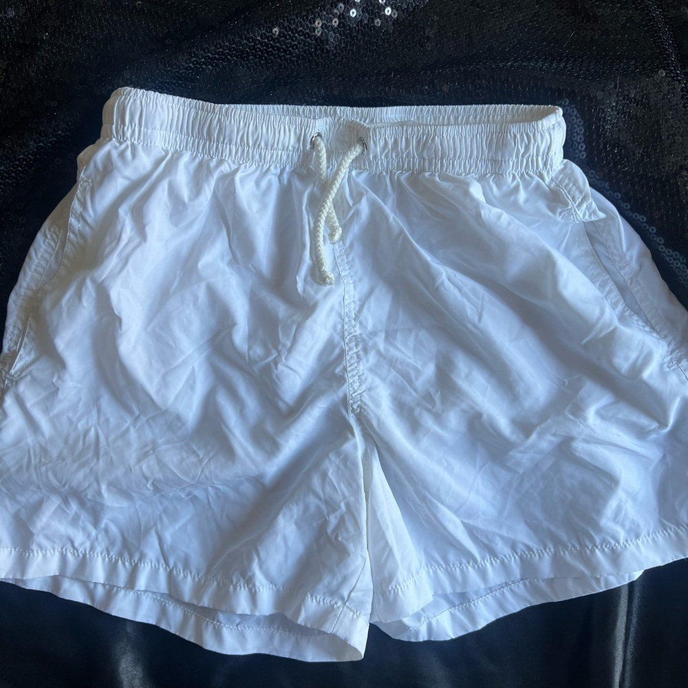 Zara White Athletic Shorts Lightweight Elastic Waist - Picture 2 of 8